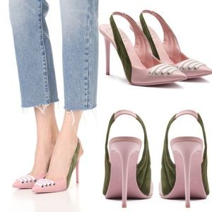PUMA Fenty Pointed Lace Toe Slingback Stilettos